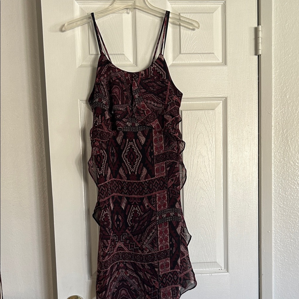BCBGeneration Asymmetrical Dress in Black and Burgundy
